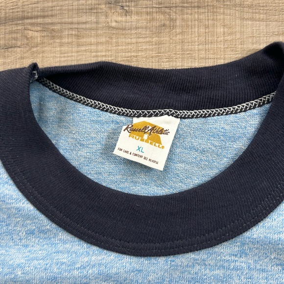 Vintage Single Stitch Russell Athletic Ringer T-Shirt Size XL - Picture 2 of 7